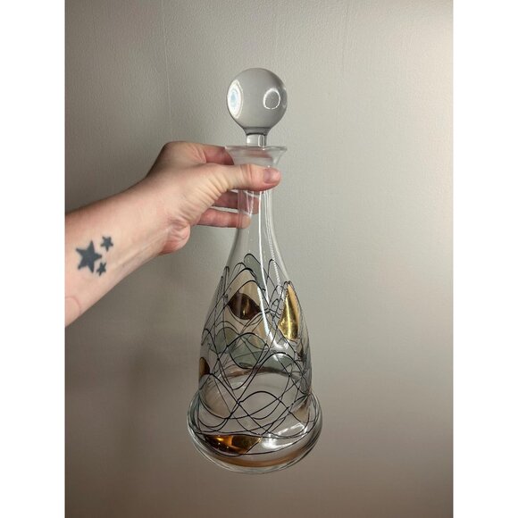 Vintage Romanian Crystal Stained Glass style Mosaic Decanter whisky - Picture 1 of 7